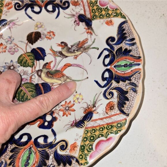Masons C1850s Floral And Birds Ironstone Plate 9" - Picture 3 of 12